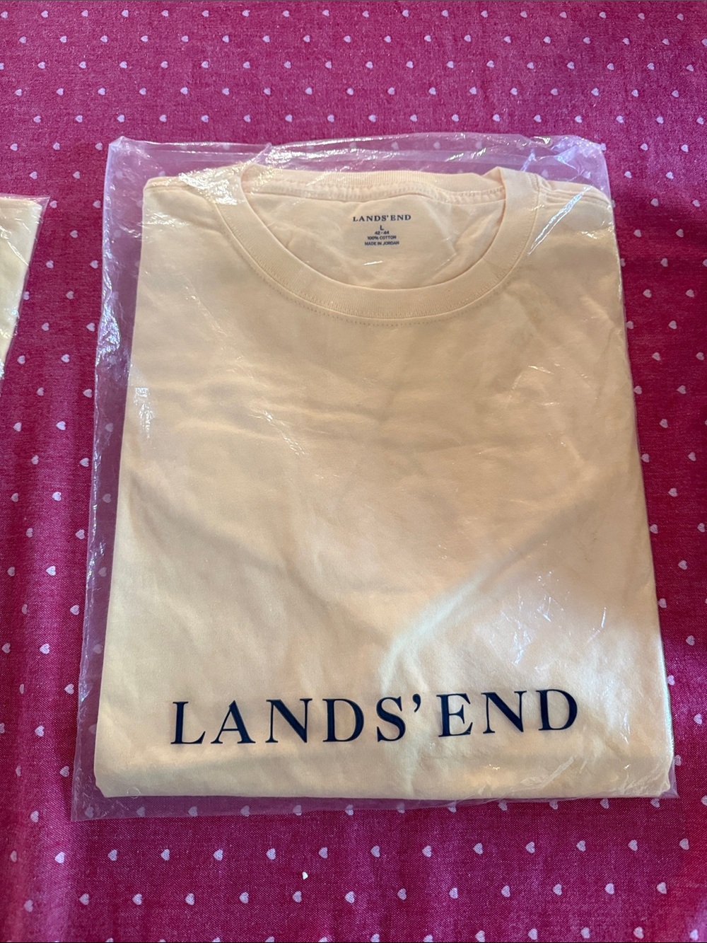 100% Cotton Lands' End Yellow Short Sleeve Tee